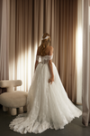 Lace and pearl wedding dress