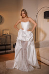 Lace and satin wedding dress