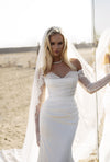 Lace and sequin wedding gown