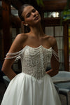 Lace applique bridal gown
