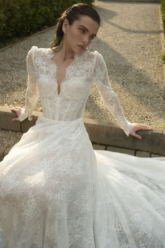 Lace corset wedding dress