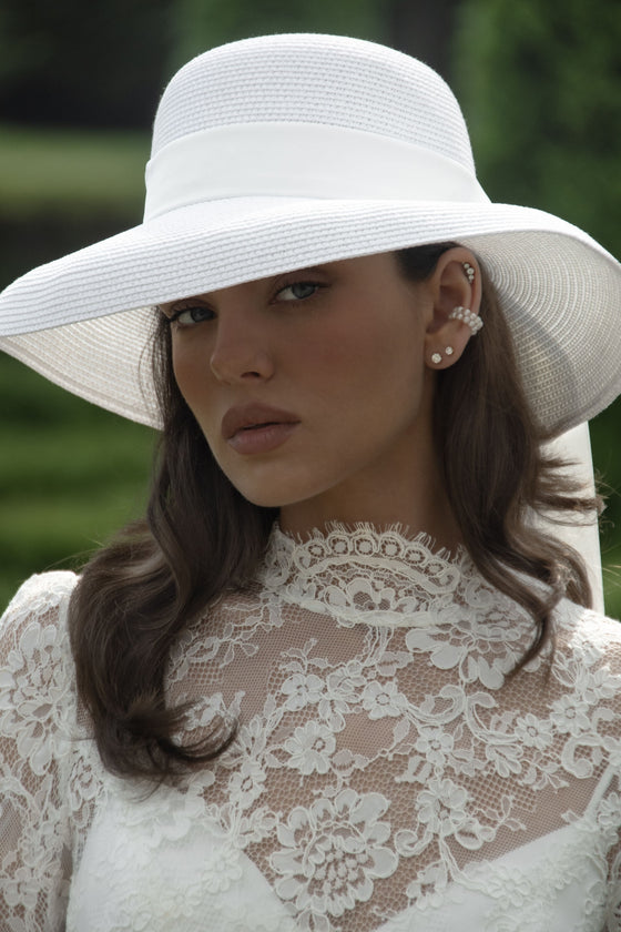 Lace illusion neckline dress