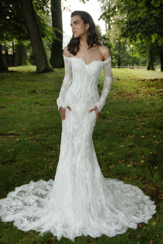 Lace mermaid wedding dress