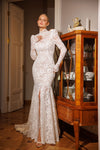 Lace wedding dress with long sleeves