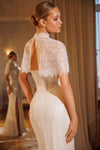Lace wedding dress with slit