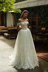 Lace wedding dress with straps