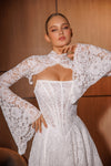 Lace wedding gown with train