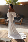  puffy long sleeve wedding dress