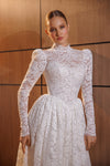 Long-sleeved bridal gown