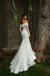Long sleeve lace bridal gown