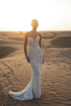 Luxurious lace and bead wedding gown