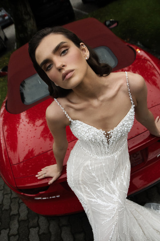 Mermaid wedding dress with lace