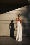 Mermaid wedding gown with draped waist