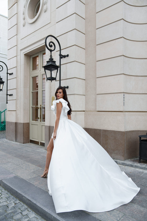 Mikado bridal gown