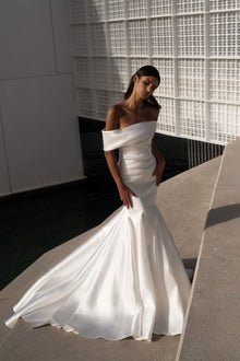  Mikado fabric wedding dress