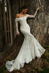 Modest long sleeve wedding gown