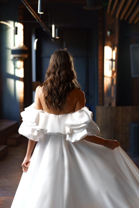Off The Shoulder Long Sleeve Wedding Dress