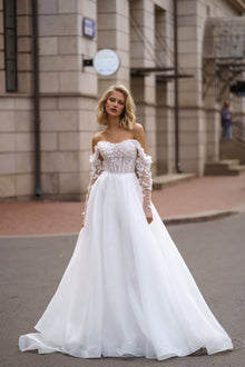     Off The Shoulder Wedding Dress Long Sleeve