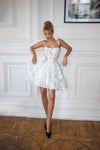 One-shoulder short bridal gown