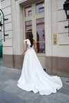 One-shoulder wedding gown