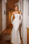 Pearl corset wedding dress
