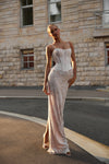 Elegant Lace Fitted Wedding Dress with Pearl Strands Elissa