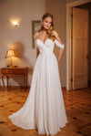 Pearl sash wedding dress