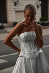 Pearl strand embellished gown