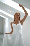 Pearl waistline wedding gown