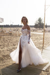 Removable sleeves wedding dress