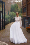 Romantic A-line Wedding Gown With Long Sleeves Sonesta Reya