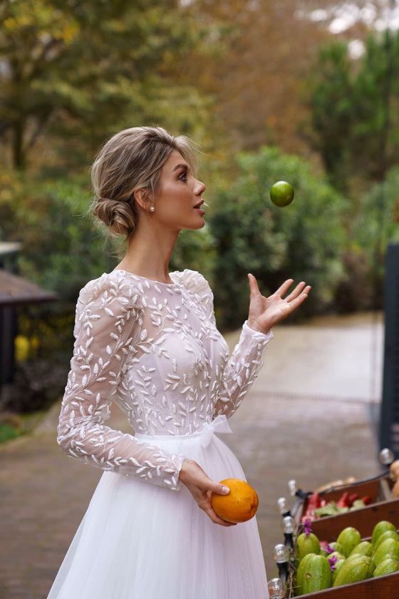 Long Sleeves Wedding Gown