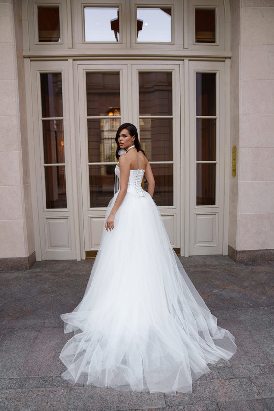 Romantic bridal gown with mikado