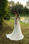 Romantic chiffon wedding gown