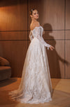 Lace A-Line Wedding Dress with Pearl-Embellished Corset Cherutti