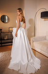 Romantic satin and lace dress