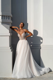  Tulle A-Line Wedding Dress with Embroidery and Beads Sonesta Rose