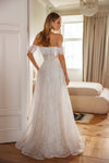 Ruffled bodice wedding dress