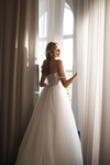 A-line wedding gown with lace bodice
