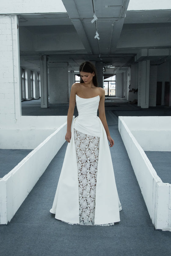 Satin bridal gown