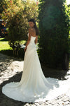 Satin wedding dress with slit