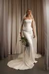 Satin wedding dress with train
