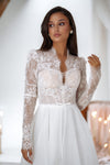 Elegant A-Line Organza Wedding Dress with Semi-Transparent Corset Silvana