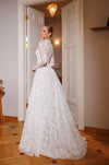 Sheer back wedding dress