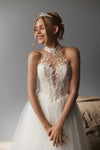 Sheer lace wedding dress