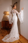 Sheer sleeve bridal dress