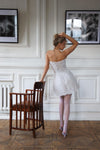 Short bridal gown with long sleeves