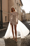 Short wedding gown with sleeves