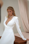 Sleek V-neck wedding dress