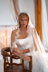 Sleek fitted silhouette wedding gown